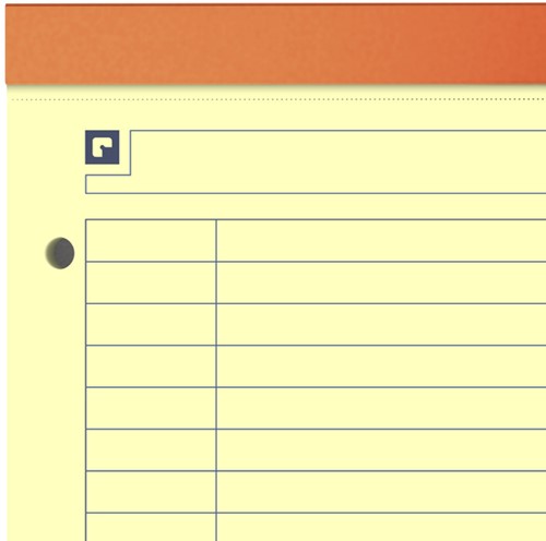 Cursusblok Oxford Orange Notepad A4+ lijn 4-gaats 160pag 80gr oranje-1
