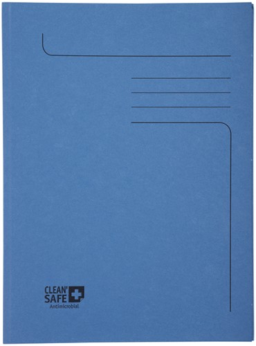 Dossiermap Exacompta Clean'Safe 2kleppen blauw 5 stuks