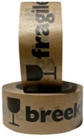 Waarschuwingstape IEZZY 50mmx50m 80% gerecycled papier bruin zwart-1