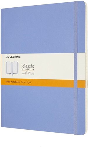 Notitieboek Moleskine XL 190x250mm lijn soft cover hydrangea blue