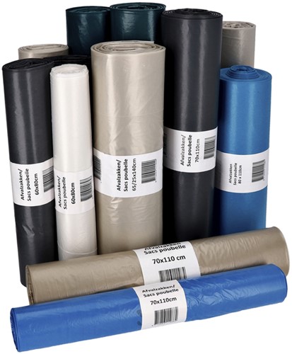 Afvalzak Cleaninq 70x110cm LDPE recycled T50 120L blauw rol à 20 stuks-2