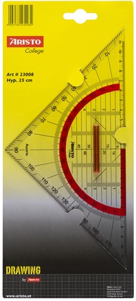 Geodriehoek Aristo GEOCollege 220mm met greep transparant-1