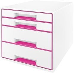 Ladenblok Leitz WOW 4 laden wit/roze