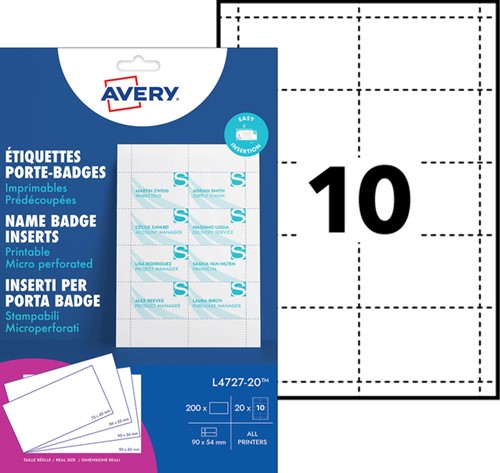 Badgekaart Avery L4727-20 54x90mm microperforatie 20 vel-2