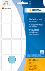 Etiket HERMA 2453 25x40mm blauw 512 stuks