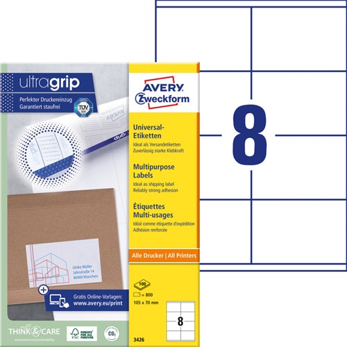 Etiket Avery 3426 105x70mm wit 800 stuks-2