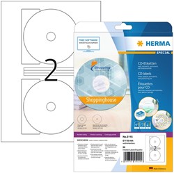 Etiket HERMA 5115 CD 116mm wit 50  stuks