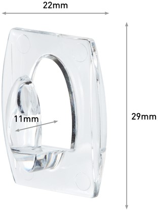 Haak Command mini inclusief bevestigingsstrip transparant 6 stuks-3