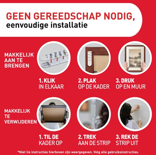 Bevestigingsstrip Command klik vast smal 5,4kg wit-3