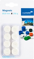 Magneet Legamaster 20mm 250gr wit 8 stuks