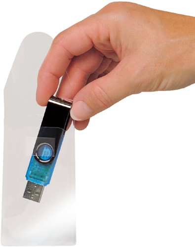 USB hoes Djois 52.5x90mm met sluiting zelfklevend transparant