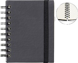 Notitieboek Quantore A6 spiraal lijn 192 pagina's 80gr zwart